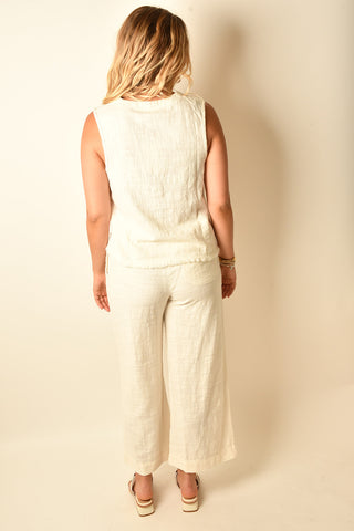 RELAX TEXTURED CROPPED PANT