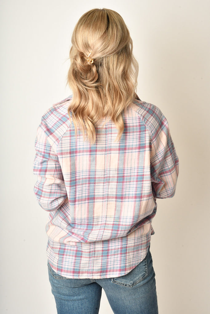 BEST TIME PLAID BUTTON DOWN