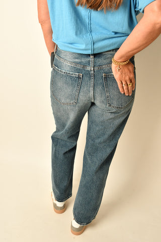LEXI MID-RISE BOWED STRAIGHT LEG