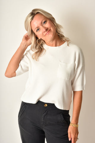 WAFFLE KNIT S/S TOP