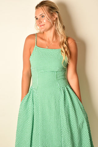 SUNNY MEADOWS GINGHAM MAXI DRESS