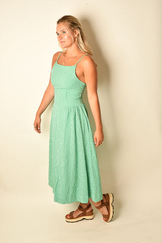 SUNNY MEADOWS GINGHAM MAXI DRESS
