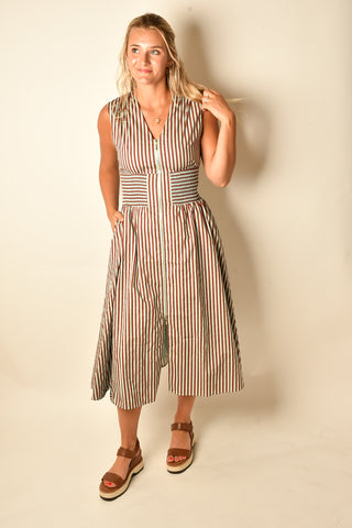 STRIPE ZIP DRESS