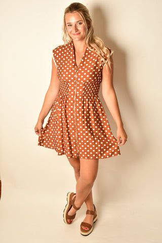 POLKADOT ZIP DRESS