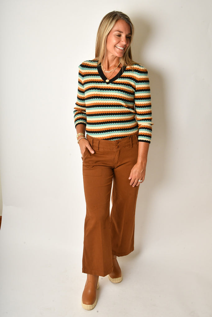 MISSONI STRIPE V-NECK SWEATER