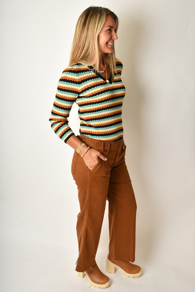 MISSONI STRIPE V-NECK SWEATER