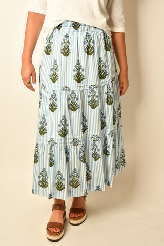 STRIPE FLORAL SKIRT