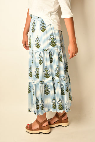 STRIPE FLORAL SKIRT