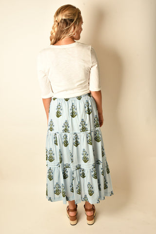 STRIPE FLORAL SKIRT