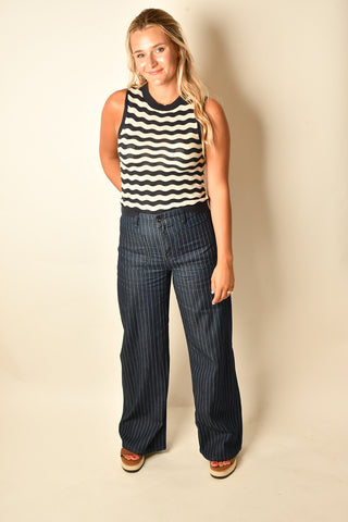 MARINE FULL LENGTH JEAN LUNA STRIPE