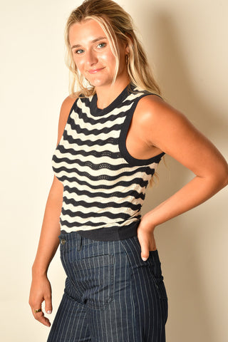 EVERYDAY CHEVERON KNIT SHELL