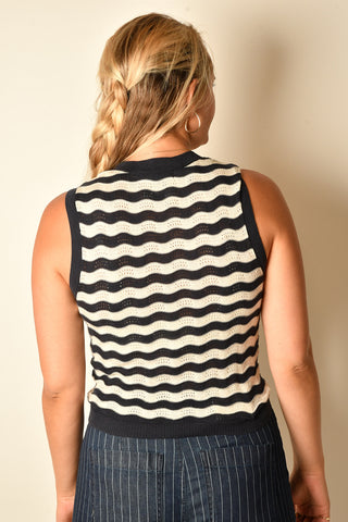 EVERYDAY CHEVERON KNIT SHELL