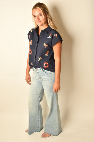 MARINA EMBROIDERED SAILING BLOUSE