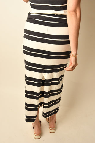 GAIL JERSEY STRIPED MIDI SKIRT