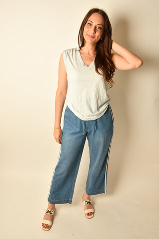 PLEATED MUSCLE TEE