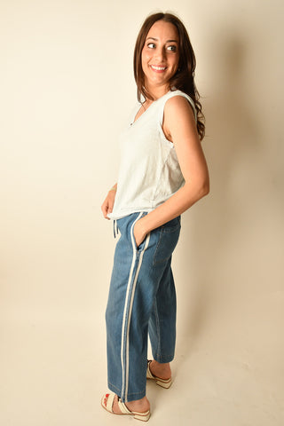 PLEATED MUSCLE TEE