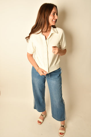 THE SIDELINES DENIM TRACK PANT