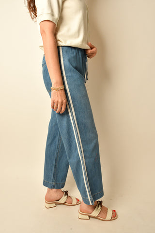 THE SIDELINES DENIM TRACK PANT