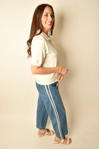 THE SIDELINES DENIM TRACK PANT