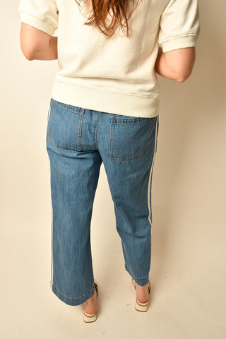THE SIDELINES DENIM TRACK PANT