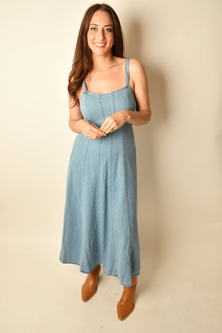 LEONORA LACE UP MIDI DRESS