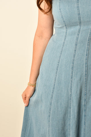 LEONORA LACE UP MIDI DRESS