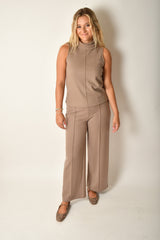 WIDE LEG SEAM DETAIL PANTS