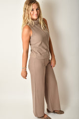 WIDE LEG SEAM DETAIL PANTS