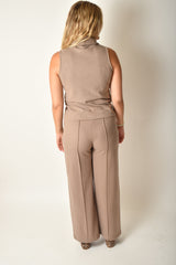 WIDE LEG SEAM DETAIL PANTS