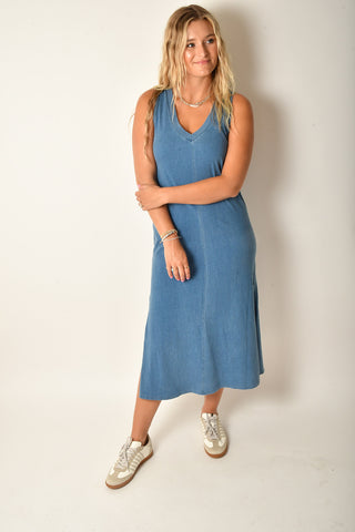 PALISADES JERSEY DENIM DRESS