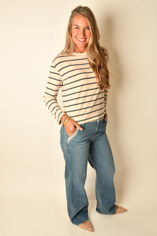INDY STRIPED LONG SLEEVE TEE