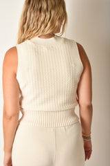 TEXT STITCH SWEATER TANK