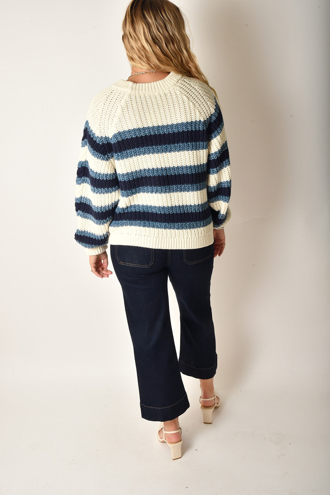 FRANKIE STRIPE CABLE SWEATER