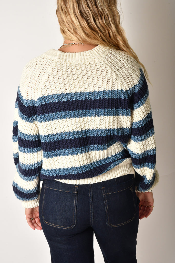 FRANKIE STRIPE CABLE SWEATER