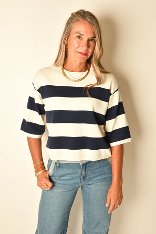 AMINA STRIPED KNIT SWEATER
