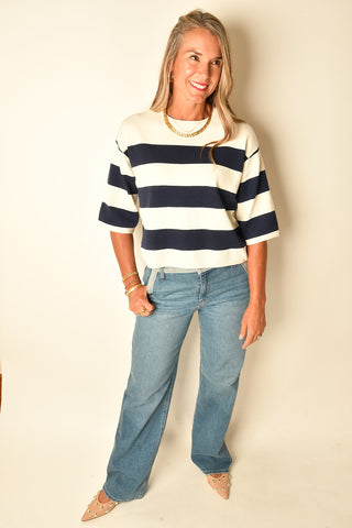 AMINA STRIPED KNIT SWEATER