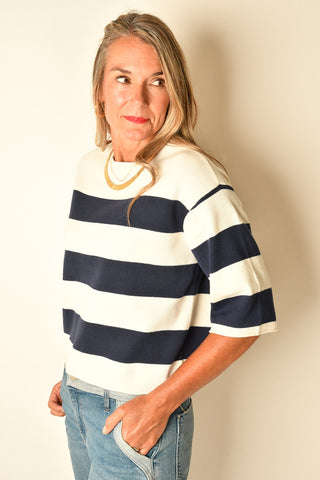 AMINA STRIPED KNIT SWEATER