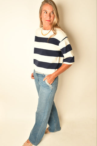 AMINA STRIPED KNIT SWEATER