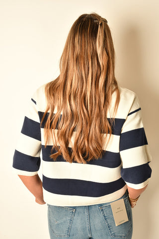 AMINA STRIPED KNIT SWEATER