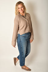 CUFF SLEEVE TEXTURED CARDI