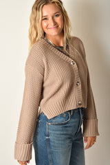 CUFF SLEEVE TEXTURED CARDI