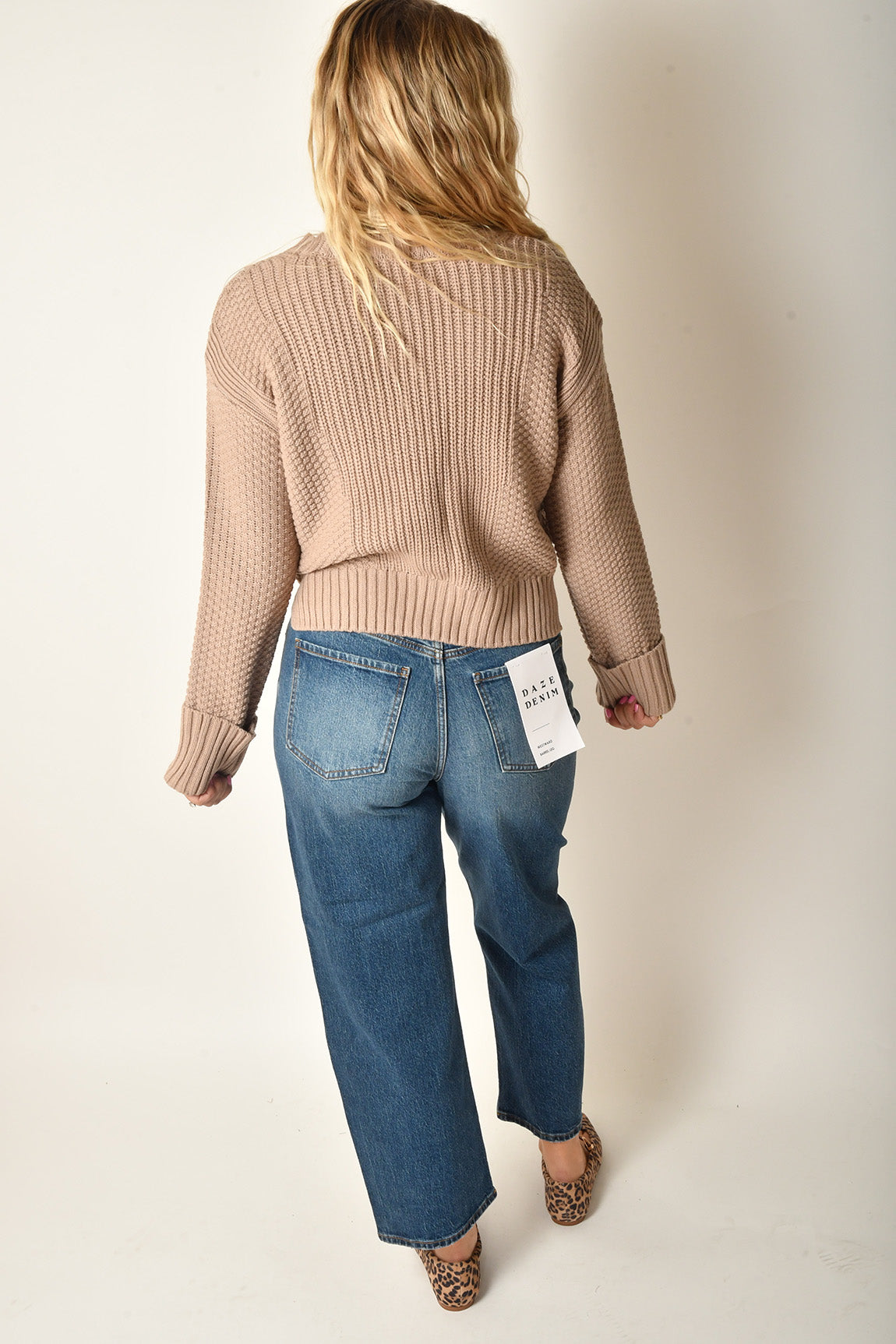 CUFF SLEEVE TEXTURED CARDI