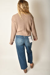 CUFF SLEEVE TEXTURED CARDI