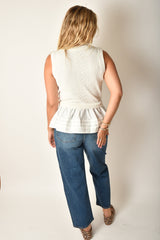 CONTRAST KNIT SHELL