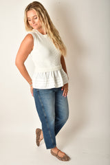 CONTRAST KNIT SHELL