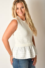 CONTRAST KNIT SHELL