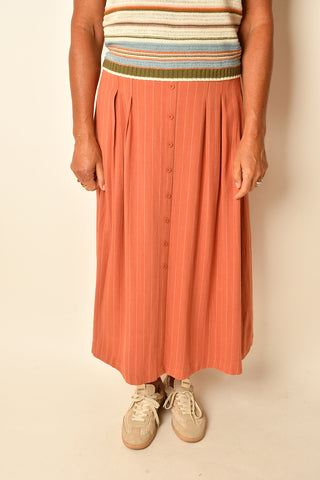 SUGARLOAF STRIPE MIDI SKIRT