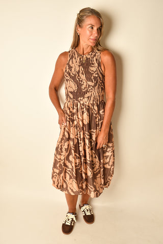 RUSTIC CHARM MIDI DRESS