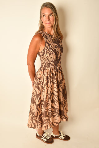 RUSTIC CHARM MIDI DRESS