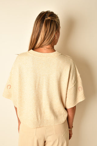 HORSE SHOE EMBROIDERED SWEATER